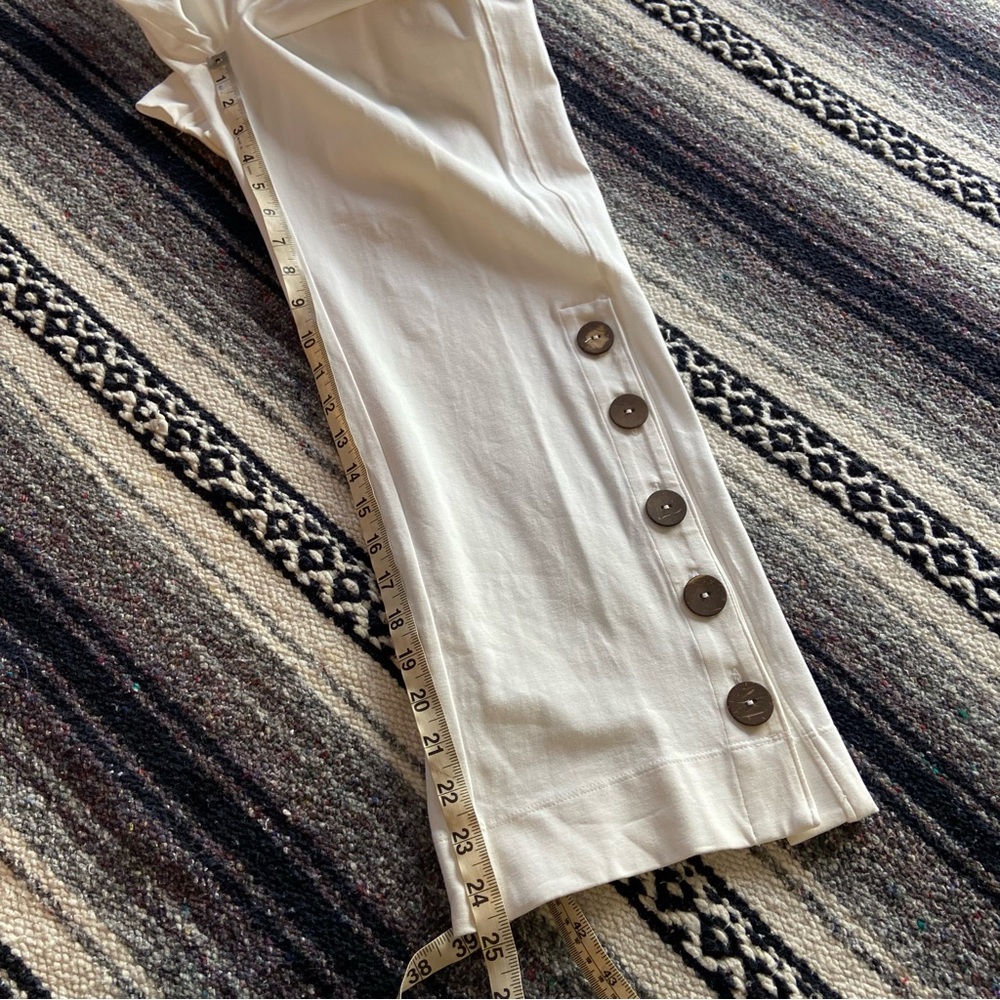 Soft Surroundings White Wide Leg Side Button Pants XSmall XS Comfy Lounge - Picture 4 of 12
